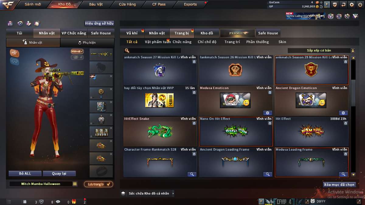 shop acc cf uy tin gia re